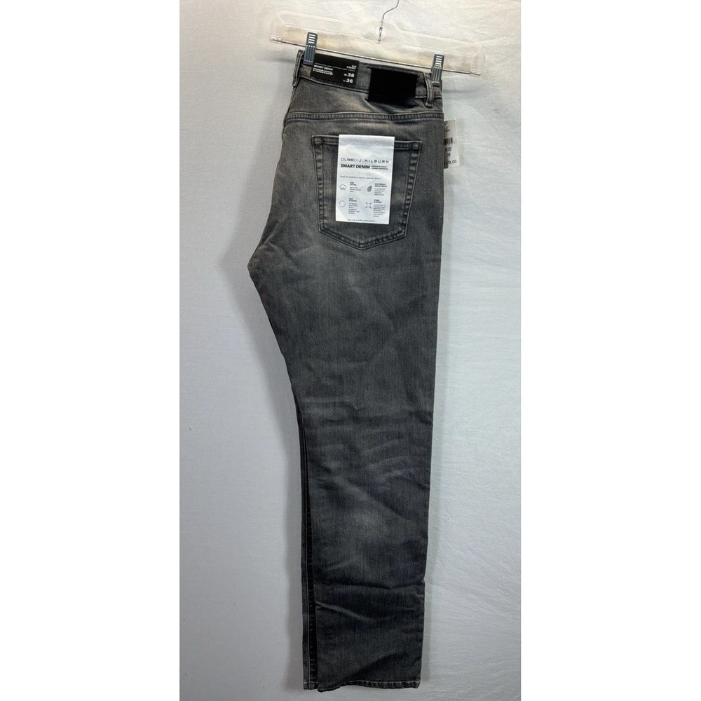 New DL1961 Jeans X J. Hilburn Mens 38x36 Slim Straight Stretch Denim USA Steel